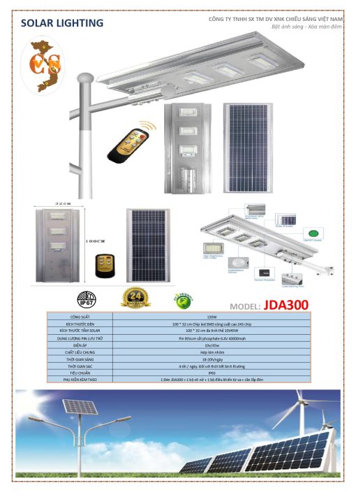 Đèn led năng lượng mặt trời JDA300