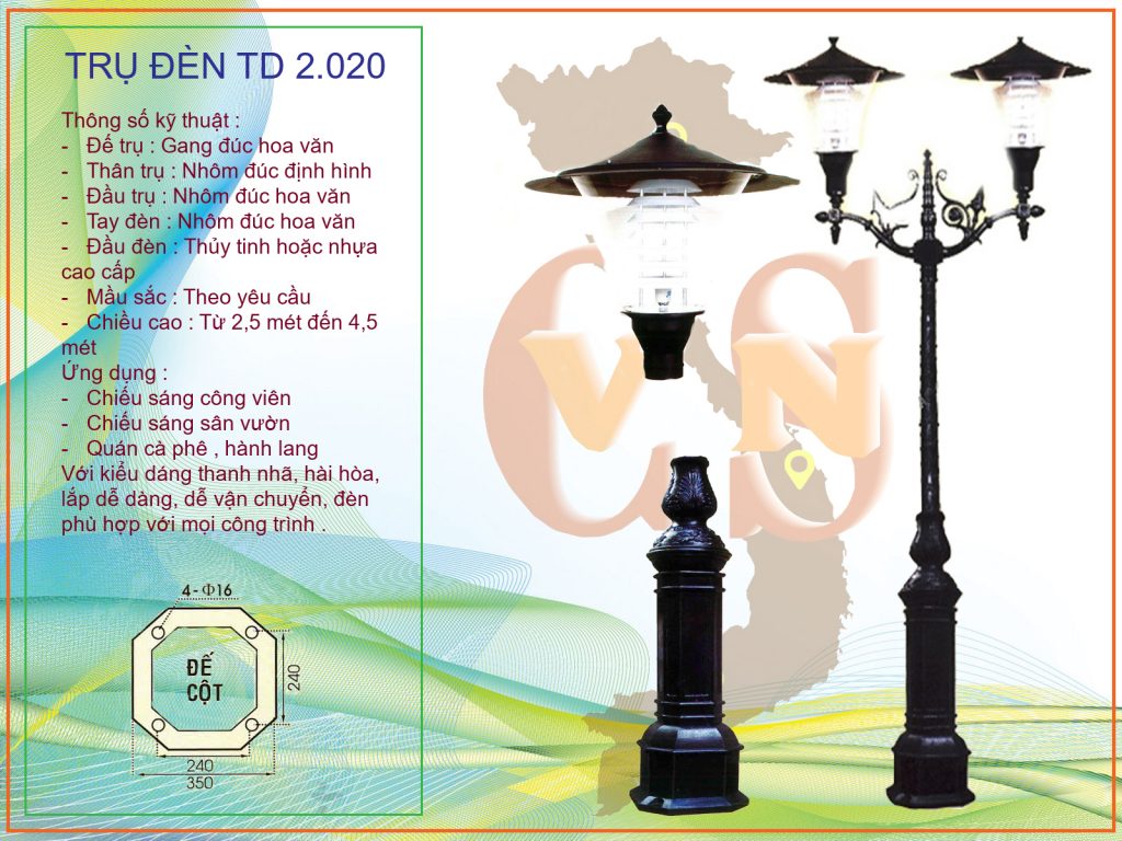 Trụ đèn sân vườn TD 2.020