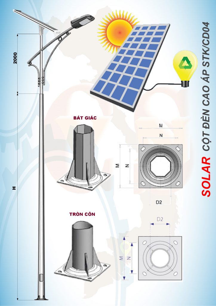 Cột đèn năng lượng mặt trời STK/XDCột đèn năng lượng mặt trời STK/CD04