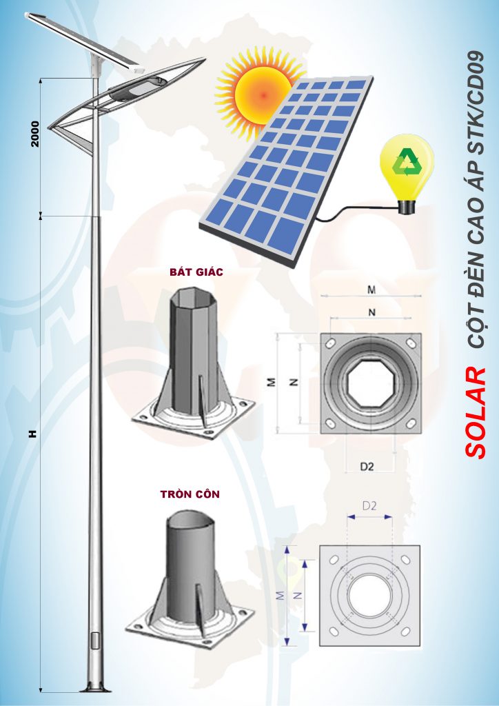 Cột đèn năng lượng mặt trời STK/CD09