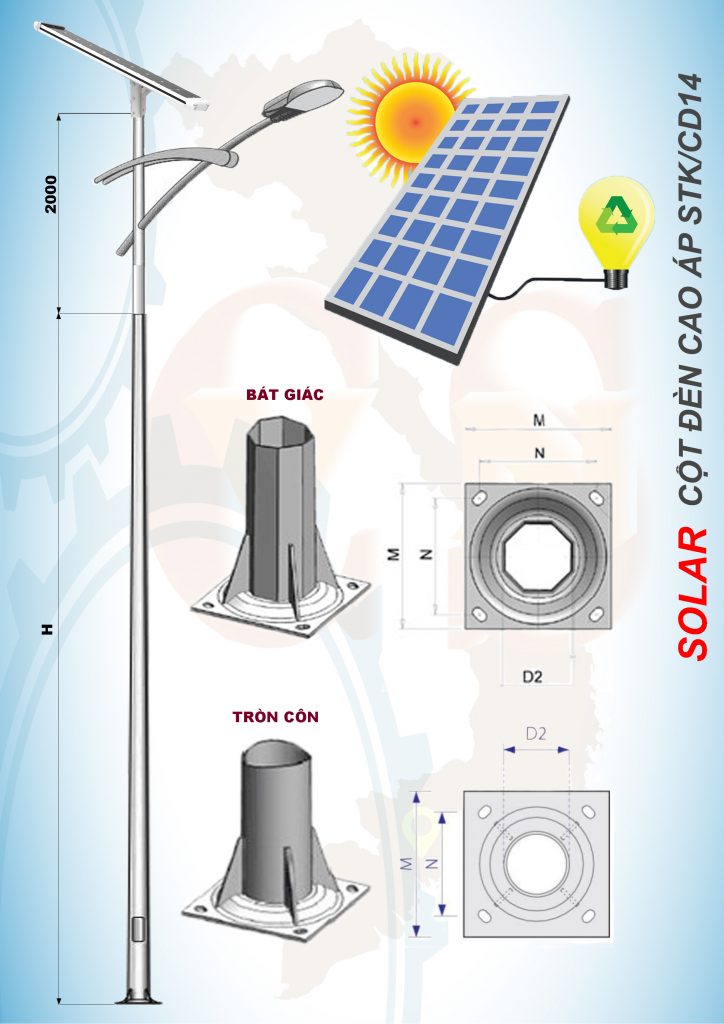 Cột dèn năng lượng mặt trời STK/CD14