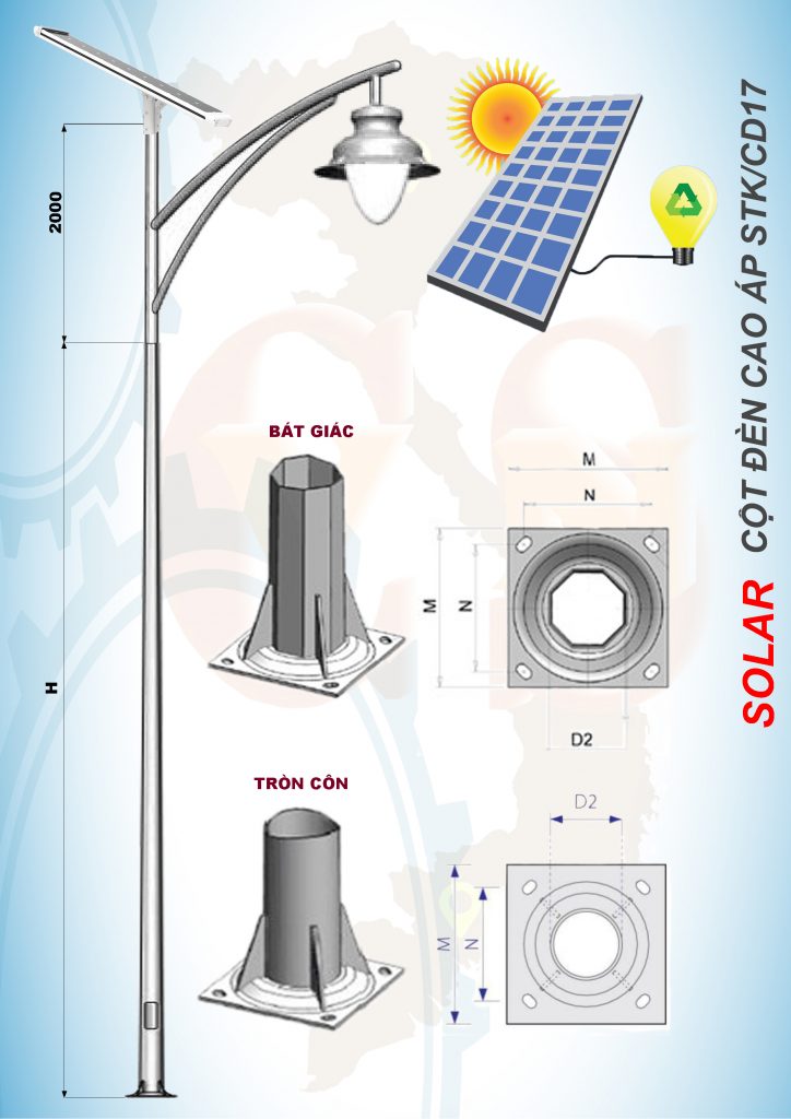 Cột đèn năng lượng mặt trời STK/CD17